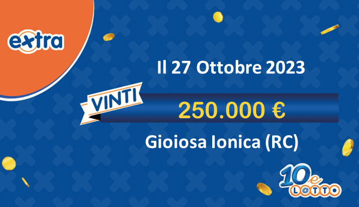 vincita 10eLotto da 250.000€ a Gioiosa Ionica