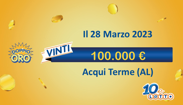 vincita 10eLotto da 100.000€ a Acqui Terme