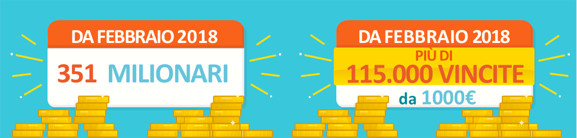 vincite milionarie da febbraio 2018