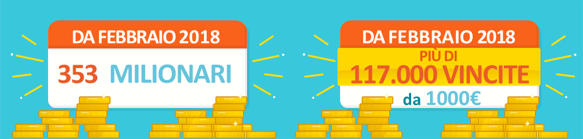 vincite milionarie da febbraio 2018