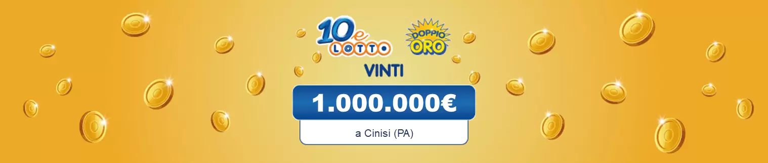 Vincita 10eLotto il 26 marzo da 1.000.000€ a Cinisi
