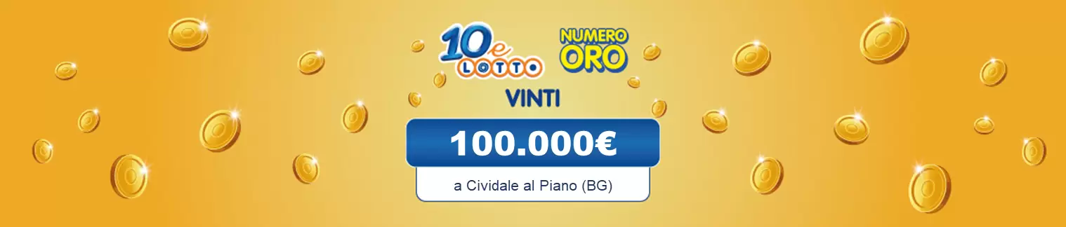 Vincita 10eLotto il 16 maggio da 100.000€ a Cividate al Piano