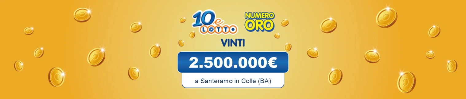 Martedì 18 novembre. A Santeramo in Colle (BA) in via Cassano vincita di 2.500.000€. 