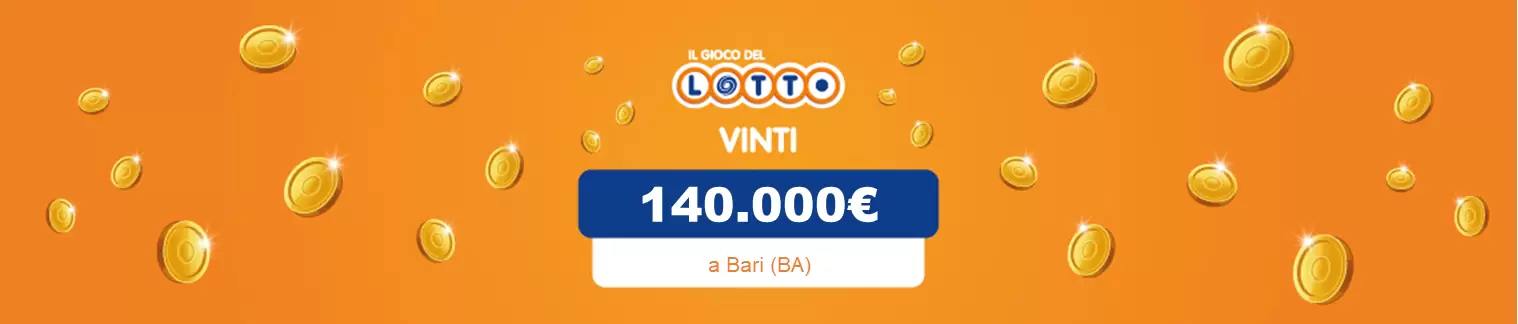 Vincita al Lotto il 04 maggio da 140.000 a Bari