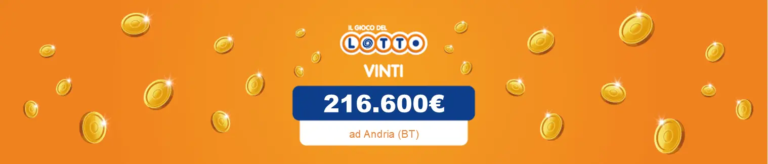 Vincita al Gioco del Lotto di 216.600€ ad Andria