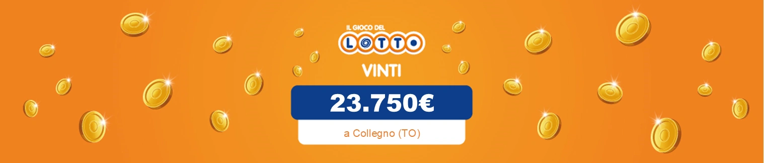 La vincita al Gioco del Lotto più alta del 56°concorso è stata di 23.750€ a Collegno (TO).