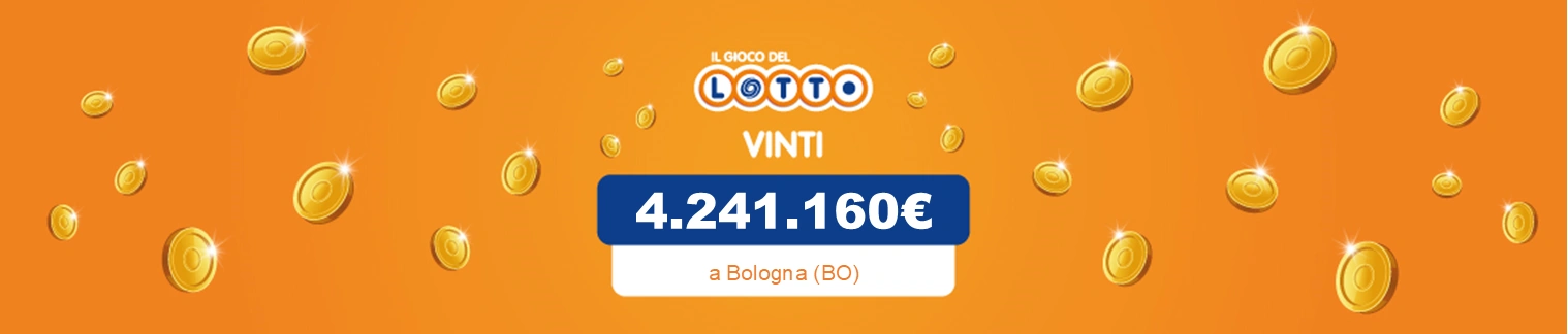 Vincita straordinaria al Gioco del Lotto di 4.241.160€ a Bologna (BO).